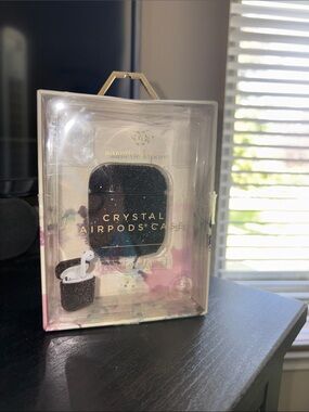 Nanette Lepore Crystal AirPods Case in Black with Glitter 1st-2nd gen